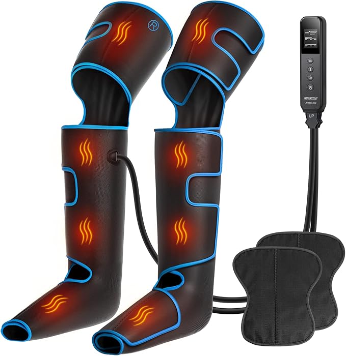 CINCOM Leg Massager with Heat and Compression, Air Compression Leg Massager for Circulation and Pain Relief Muscles Relaxation Gifts FSA - HSA