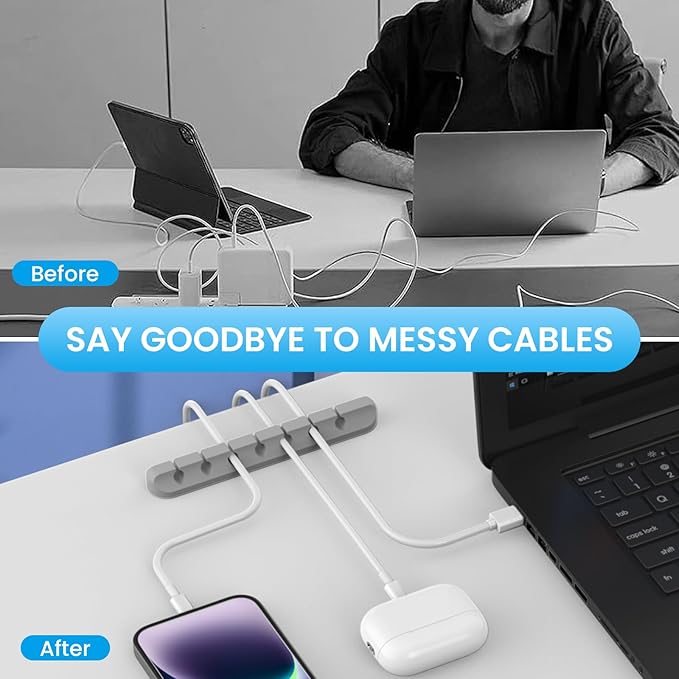 AhaStyle Cable Clips, 3 Pack Cord Holders Cable Organizer Self Adhesive Cord Keeper for Desktop Organizing USB Cable/Nightstand Power Cord/Mouse Cable/Wire PC/Cord Clips for Home Office and Car