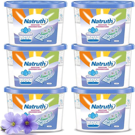 NATRUTH Fresh Linen Moisture Absorber（6 Pack）12.5 Oz,Humidity Absorber Attracts Extra Moisture from Your Bathroom, Closet, Kitchen & Study, Dehumidifier for Closet