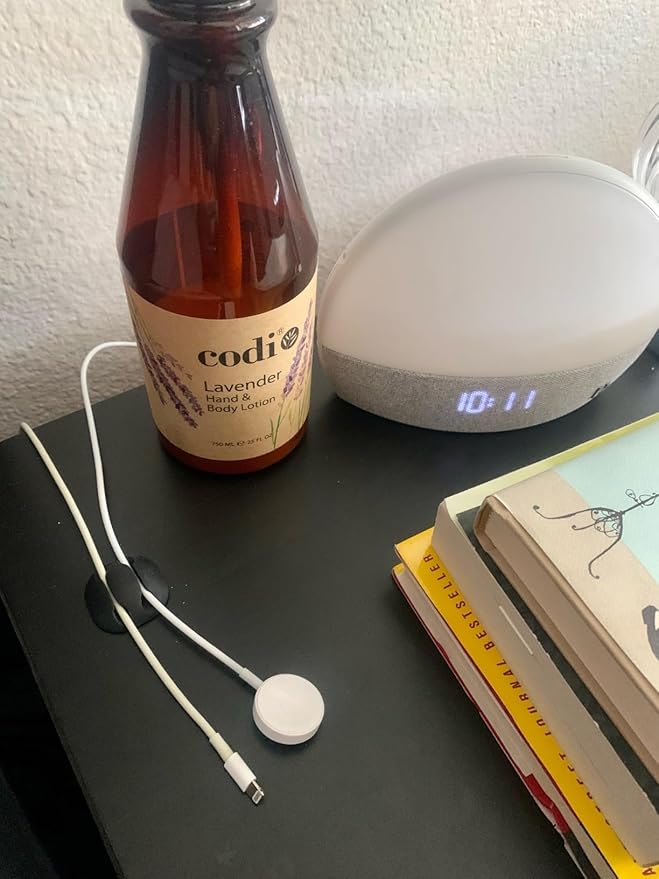 OHill 16-Pack Black Cord Organizer - Adhesive Cable Clips Holder for Desk, Wall, Car - Wire Management Clips for iPhone Charger, USB, Computer Cables -Cord Keepers with Strong Sticky Backing