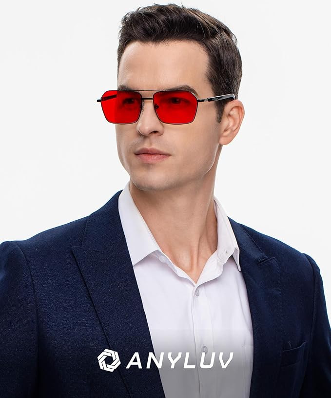 ANYLUV Blue Green Light Blocking Glasses for Men Women Blue Light Glasses Sleep Enhancement Glasses for Eyes Protection