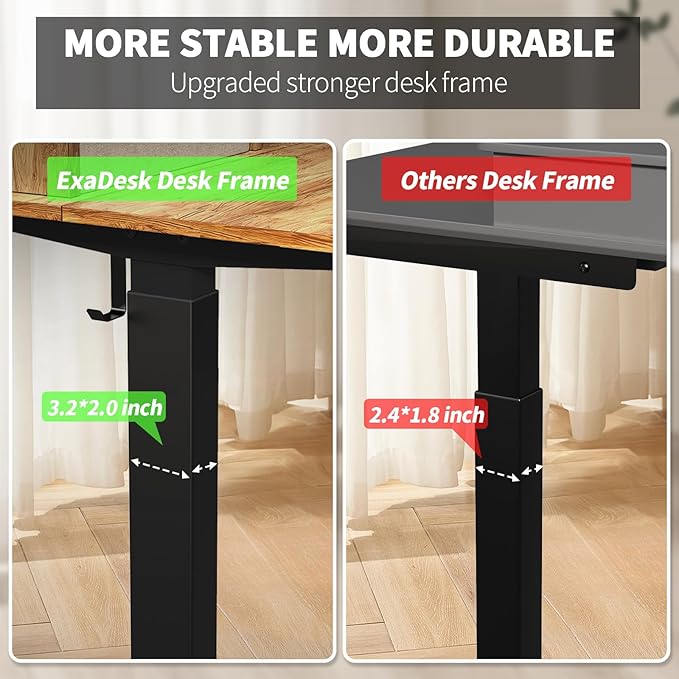 55 * 30 Inches Electric Standing Widened Desk Adjustable Height with 4 Drawers, Double Storage Shelves Stand Up Desk, Home Office Workstation Sit Stand up Desk (Light Rustic Brown)