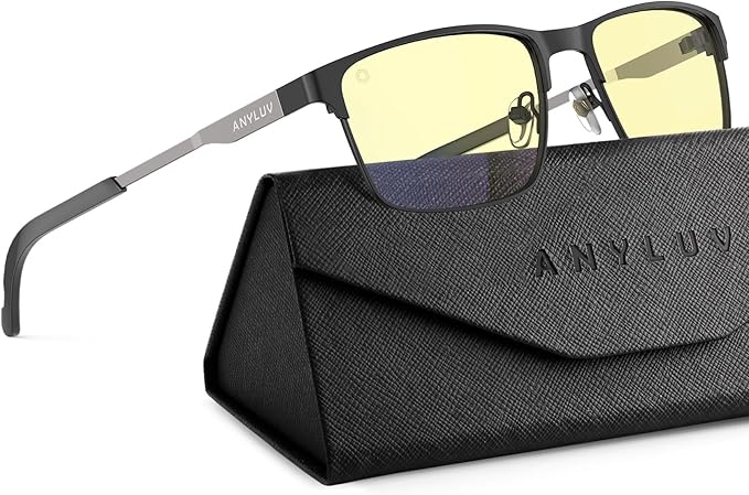 ANYLUV Blue Light Glasses for Men/Women, Lightweight Blue Light Blocking Glasses, Anti-Eye Strain Computer Glasses for Gaming