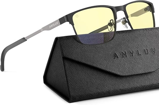 ANYLUV Blue Light Glasses for Men/Women, Lightweight Blue Light Blocking Glasses, Anti-Eye Strain Computer Glasses for Gaming
