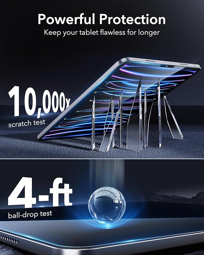 ESR for iPad Pro 11 Inch Screen Protector (2022/2021/2020/2018), iPad Air 5/4 Screen Protector, Tempered-Glass Film with Easy Application Tray, Scratch Resistant, HD Clarity, Armorite Series, 2 Pack