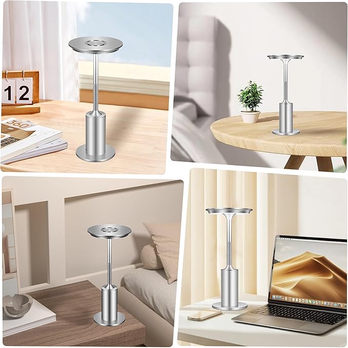 2 Pack Cordless Table Lamps Rechargeable, 5000mAh Battery Operateds Table Lights, LED Portable Silver Table Lamp for Outdoor/Dinner/Patio/Restaurant，3 Color Temperature & Stepless Dimming