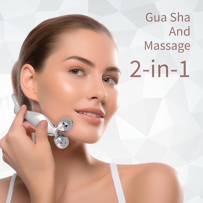 Facial Massage Roller, Gua Sha Face Roller Tool 2-in-1, Skin Care Roller for Face Neck Body, Reduce Puffiness Remove Wrinkles,Gift for Women. (Facial Roller Tool)