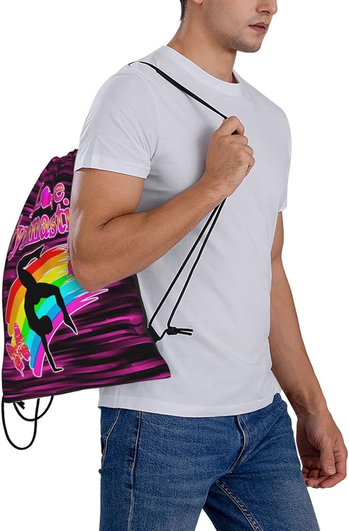 Gymnastics Drawstring Backpack Gym String Bag Drawstring Sackpack Sport For Womens Mens