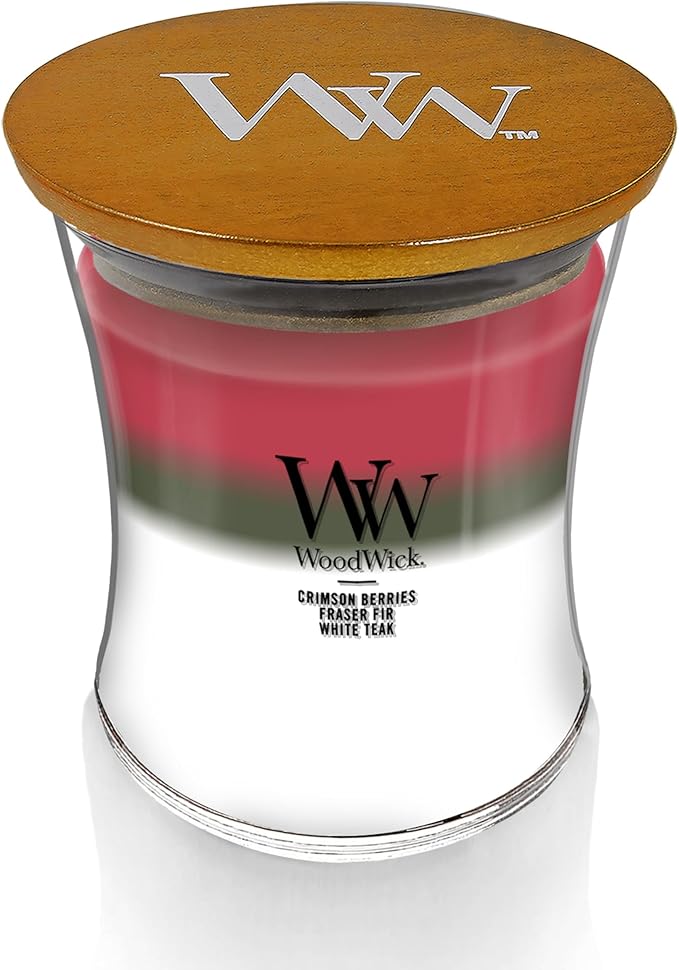 WoodWick Medium Hourglass Candle Winter Garland - Premium Soy Blend Wax Pluswick Innovation Wood Wick Made in USA Holiday Gifts for All