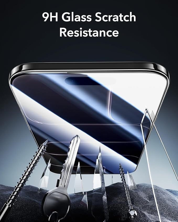 ESR 3 Pack 9H+ Glass for iPhone Air Screen Protector，[Military-Grade Shatterproof], with AR Anti-Reflective Technology, Armorite Ultra-Tough Tempered Glass for iPhone 17 Air with Ultra Fit Tray