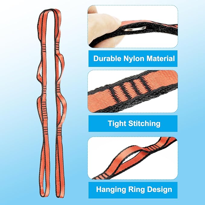 PATIKIL Daisy Chain Straps, Strong Climbing Strap Adjustable Nylon Chain Sling with Loops for Aerial Yoga Hammock Swing