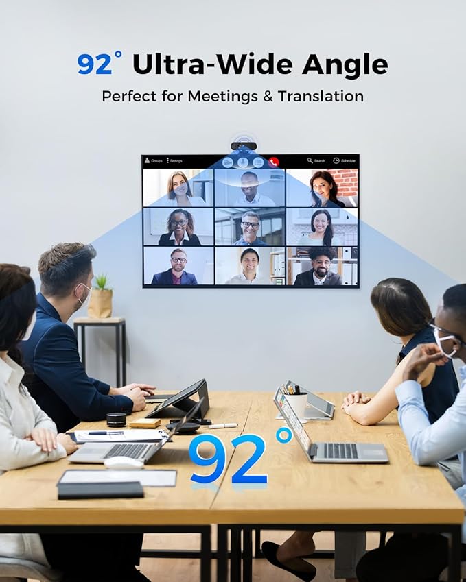 1080P Webcam Computer Camera with Microphone & Wide View - Auto Light Correction Webcam for PC, Mac, Laptop, Desktop - Built-in Privacy Cover Plug & Play USB for Zoom/Skype/Streaming