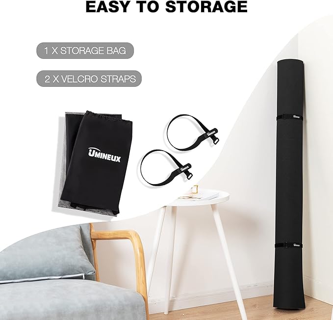 UMINEUX Large Yoga Mat for Men and Women 1/4 & 2/5 Inch Extra Thick TPE Fitness Mat for Home Gym Workout, Non-Slip, Eco Friendly Exercise Mat for Yoga, Pilates, Stretching, Meditation