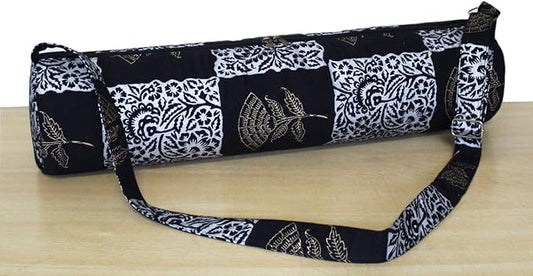 ICC Black Gold Mandala Full-Zip Exercise Yoga Mat Carry Bag Gym Beach Pilates Carrier Bags Hippie Mandala Indian Cotton Bag