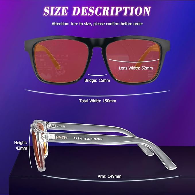 2 pack 99% Blue Light Glasses Men Woman, Computer Gaming Glasses Men, Blue Ray Filtering Amber Lens Anti Eye Strain