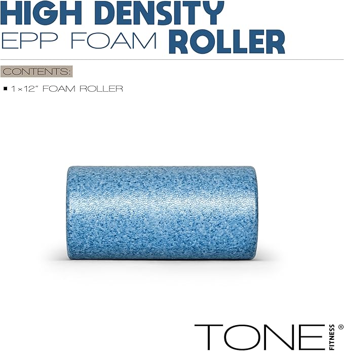 Tone Fitness High Density EPP Foam Exercise Foam Roller for Yoga, Pilates, Stretching, Massage, and Recovery | Multiple Sizes and Colors