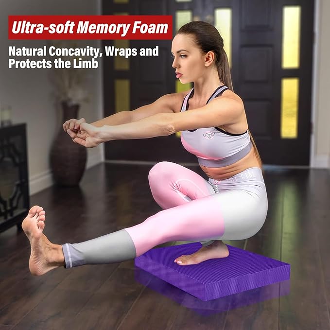 Balance Pad- Exercise Foam Balance Pad for Workout,Non-Slip & Water-Resistant Stability Trainer Mat,Ultra-Soft TPE Foam Knee Cushion for Balance Training, Fitness, Physical Therapy,Yoga