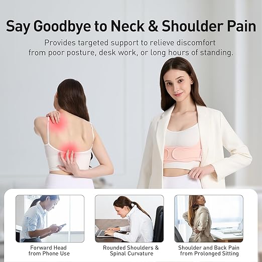 WNIEYO Back Brace Posture Corrector for Women Shoulder Straightener for Upper and Lower Back Pain Improving Postura Support Belt for Scoliosis (Pink XS/S)