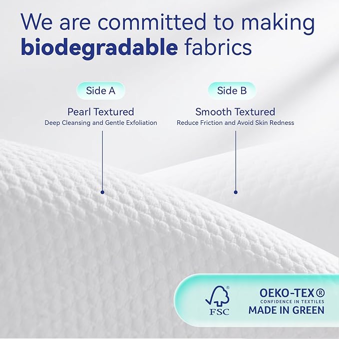 Disposable Face Towels,Ultra Thick Face Towelettes XL, Lint-Free Facial Wipes for Makeup Removal & Gentle Skin Care,10"×12",150 Count (3 Pack),Pearl-textured