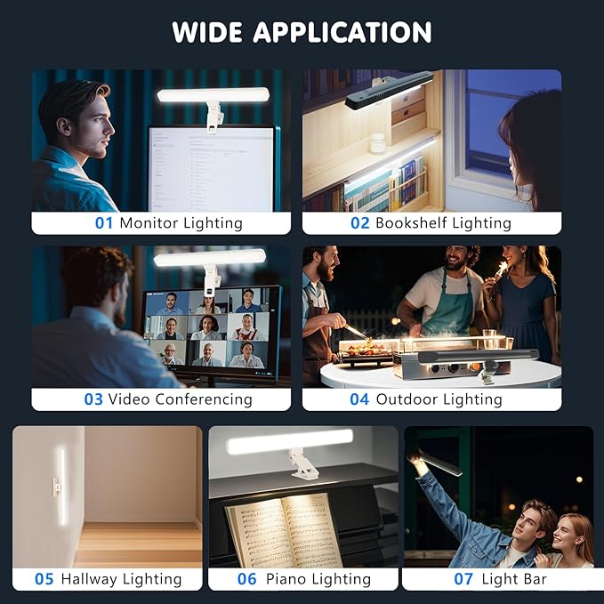 Rechargeable Video Conference Light with 3 Models and 5 Brightness Levels,Built-in 3600mAh Battery for Tiktok,Facebook,Meeting,Bookshelf Ceiling, Streaming, Piano, Emergency Tube Light