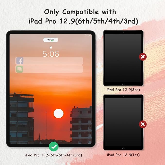 bersem 2 Pack Paperfeel Screen Protector Compatible with iPad Pro 12.9 Inch (2022 & 2021 & 2020 & 2018), iPad Pro 12.9 6th / 5th / 4th / 3rd Generation Matte PET Film for Drawing, Anti-Glare