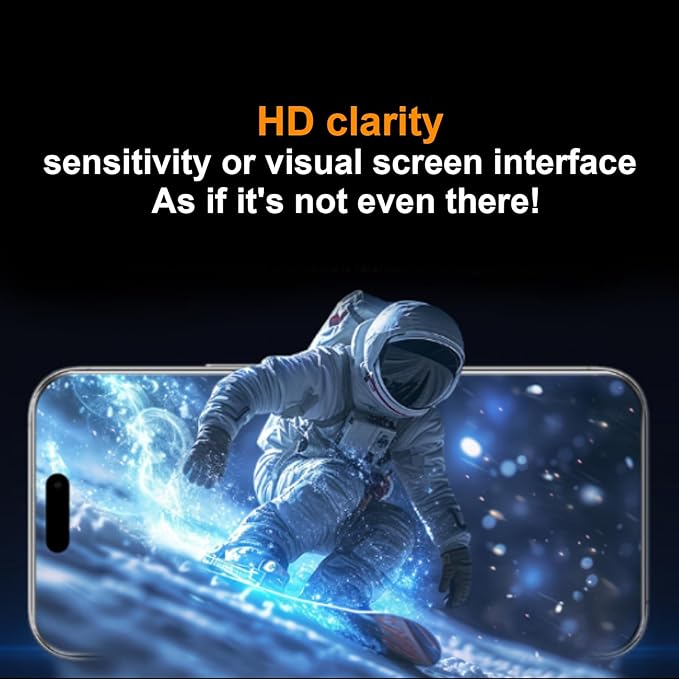 OneFish for iPhone 16 Plus 6.7 inch Tempered Glass Screen Protector 2 Pack Auto Dust-Elimination Easy Installation HD Clear Screen Protector