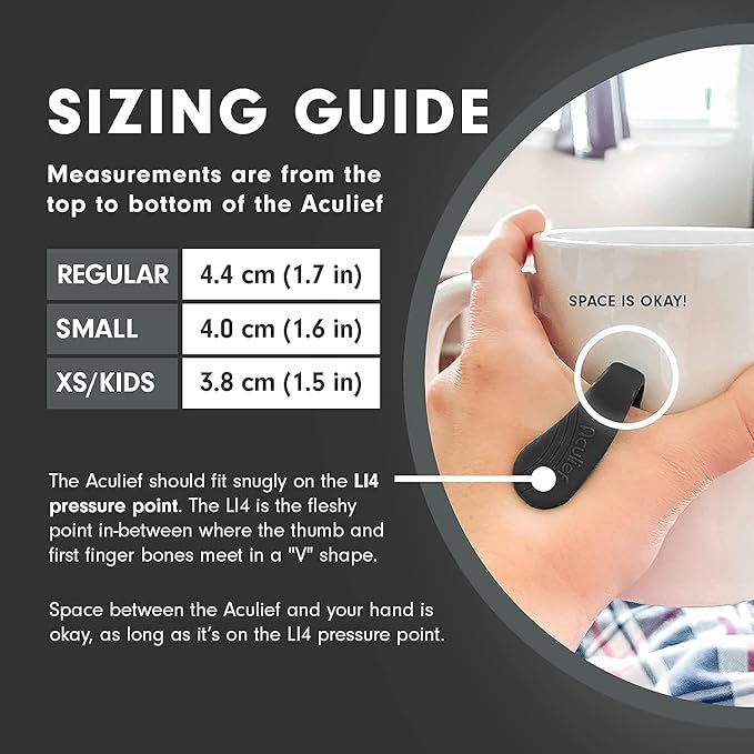 Aculief Acu Therapy Wearable Clip - Stress-Management Acupressure Wearable - Customizable Fit Acupressure Clip - Black, Small, Pack of 2