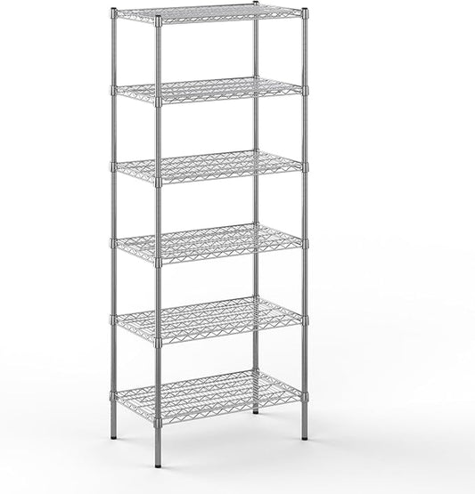 18" Deep x 30" Wide x 74" Height Wire Shelving Kit | 6-Tier | NSF Commercial Storage Rack Unit