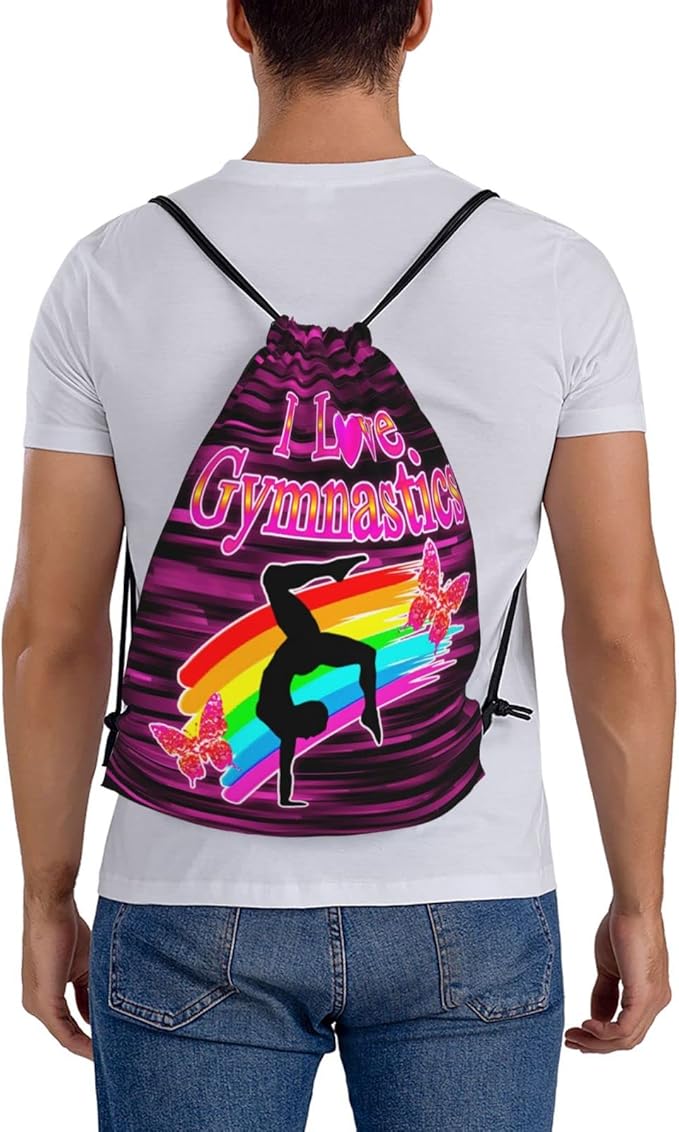 Gymnastics Drawstring Backpack Gym String Bag Drawstring Sackpack Sport For Womens Mens