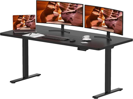 Dual Motor Standing Desk, Large Stand Up Desk, 63x28 Inches Electric Sit Stand Desks, 4 Memory Preset Adjustable Height Desks Home Office Desks(Black)