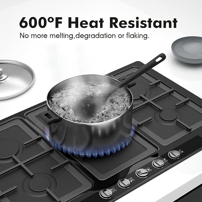 4 Pieces Silicone Spatula Set, Food Grade Rubber Spatula, Upgrade Strong Handle with Ergonomic Grip, Heat Resistant for Nonstick Cookware, Cooking