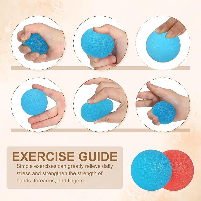 PATIKIL Hand Exercise Balls, Squeeze Balls Stress Balls for Adults Grip Strengthening Occupational Equipment