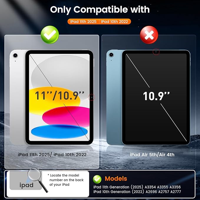 KCT Tempered Glass Screen Protector Compatible with iPad A16 11th Generation (2025)/ iPad 10th Generation (2022), 9H Tempered Glass with Bubble-free Installation Tray, HD Clear, High Sensitivity