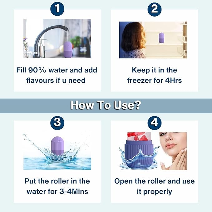 CrafTreat Ice Roller for Face, Eyes & Neck – Reusable Silicone Ice Mold for De-Puffing, Skin Care & Facial Massage (Green)