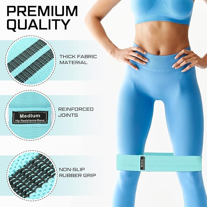 24 Pcs Fabric Resistance Bands for Working Out Strength Exercise Bands for Women Men Resistance Loop for Legs and Butt, Yoga, Pilates, Rehab, Fitness and Home