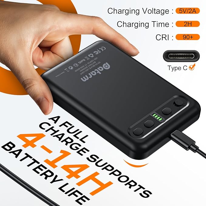 Rechargeable Soft Selfie Light for Phone, Camera, Laptop, 4-14H Battery Portable LED Light for Pictures, Phone Light Clip for Selfie, Vlog, TikTok, Makeup, Video Conference Black