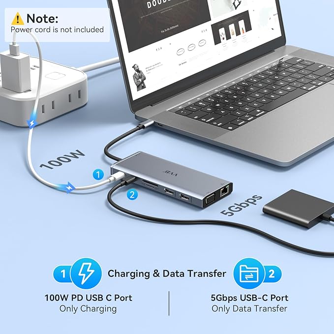 USB C Docking Station Dual Monitor HDMI for Dell HP Lenovo Laptop,14 in 1 Docking Station to 2 HDMI Port 4K+VGA USB Type C Hub Multiport Adapter Dongle Dock,USB C to Ethernet+5 USB+SD/TF+100W PD+Audio