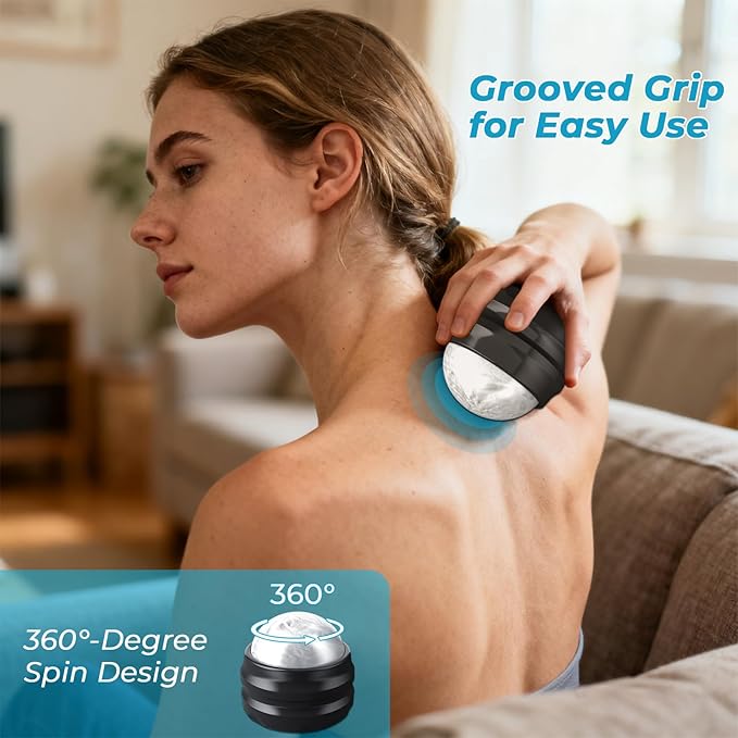 Massage Roller Ball,2-Pack Handheld Massage Therapy and Relax Tool for Sore Muscles,Joint Pain Relief Relaxing,Full Body Deep Tissue Massage