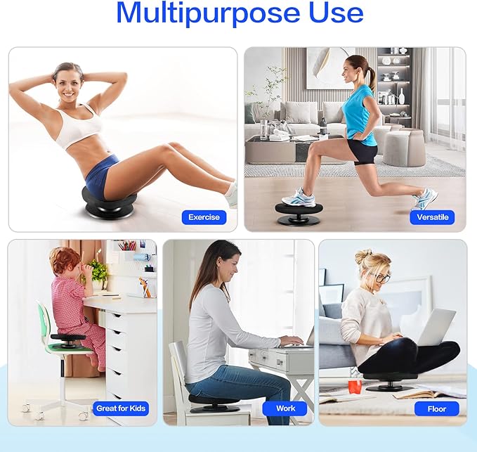 Balance Active Seat Posture Core Trainer | Improve Posture & Stability, Increase Back Muscle Strength While Sitting in Your Chair, Portable Exercise | Perfect Addition to Your Chair or Seating Setup