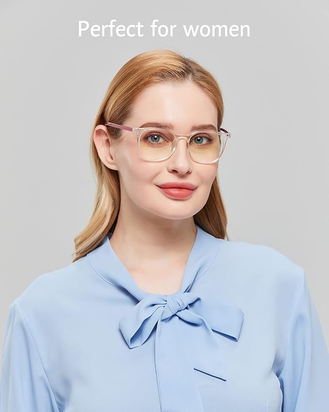 ANRRI Blue Light Blocking Glasses Round Lightweight Eyeglasses Frame Filter Blue Light Computer Game Glasses Clear and Red Frame for Men and Women