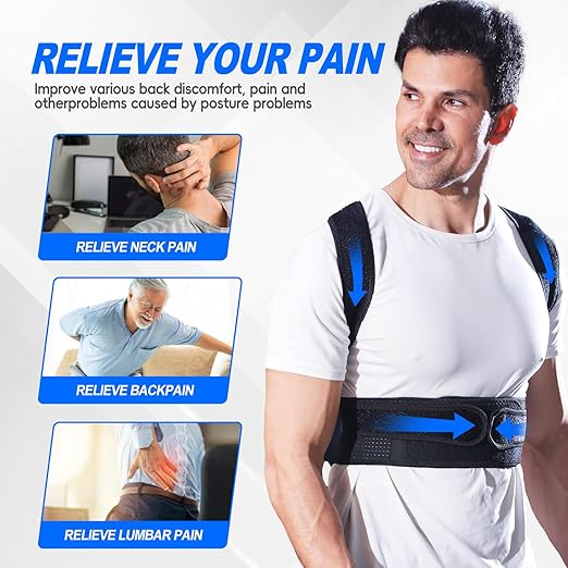 IYDoaMea Posture Corrector for Women and Men ( Order A Size Up ) Upgraded Back Brace Support, Adjustable Shoulder Straightener for Improving Back Posture, Relief for Upper and Lower Back, Lumbar, Neck, Shoulder Pain (3XL(47.2~53.1))