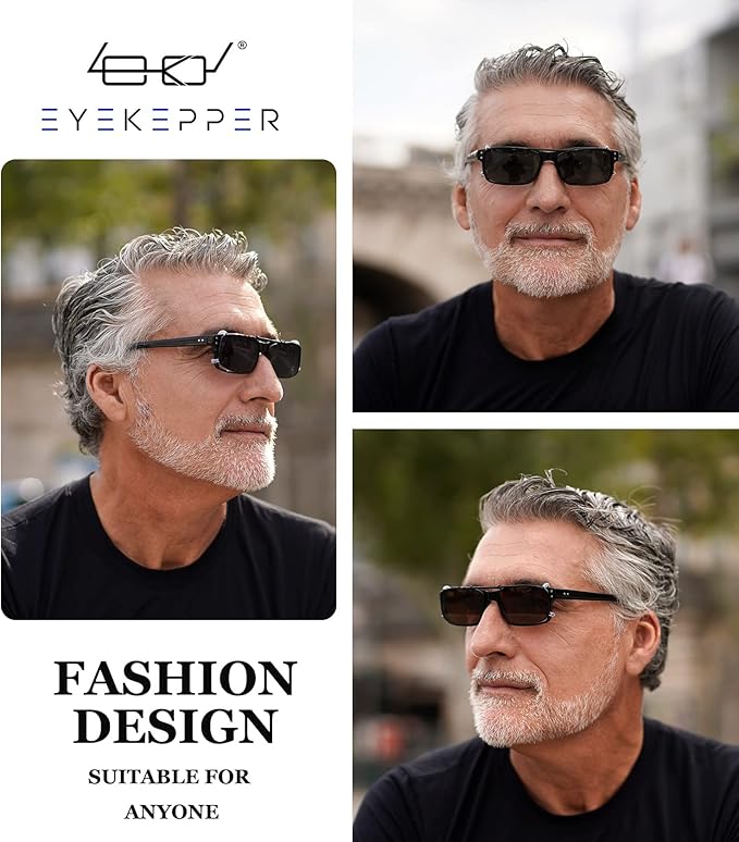 Eyekepper 3-pack Polarized Clip on Sunglasses With Spring Draw Bar Grey/Brown/Green Lens 54 * 34MM