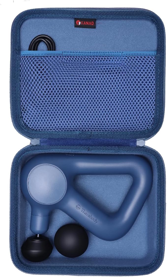 XANAD Massage Gun Case Compatible with TheraGun Relief Handheld Percussion Massage Gun,Massage Neck/Back/Leg/Shoulder,Blue-Inside: 8.3"x6.9"x2.4"(Case Only)