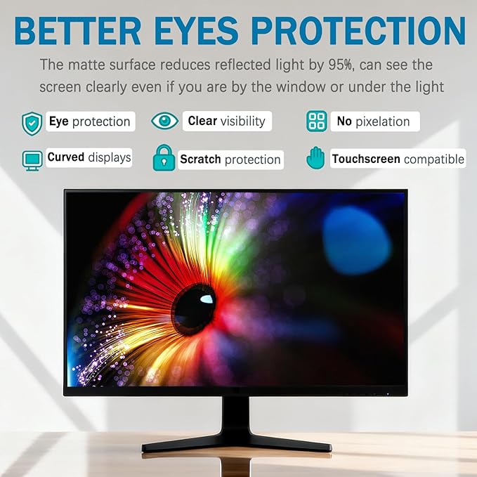 [2 Pack] 34 Inch Computer Privacy Screen for 21:9 Aspect Ratio Widescreen Monitor, Eye Protection Anti Glare Blue Light Filter Shield, Removable Anti-Scratch Anti Spy Protector