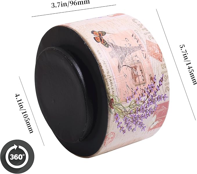 360° Rotate Desk Pen Organizer, Makeup Brush Holder Organizer, Makeup Organizers Countertop, TV Remote Control Holder,Leather Remote Caddy,Dual-Purpose Art Supply Pencil Cup (Lavender)