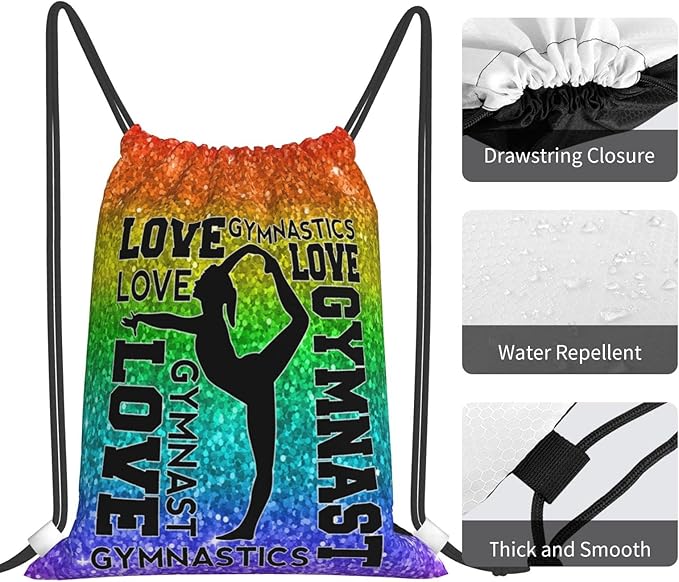 Gymnastics Drawstring Backpack Gym String Bag Drawstring Sackpack Sport For Womens Mens