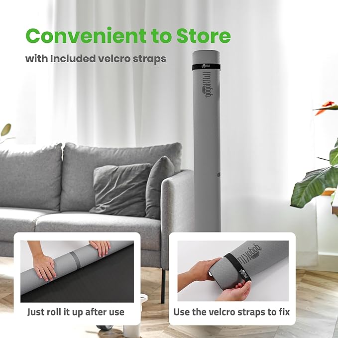 Large Yoga Mat (6'x4') – 1/4" & 1/2" Thick Exercise Mats for Home Workout, Extra Wide Workout Mats for Home Gym, Yoga, Pilates, Stretching, Floor & More