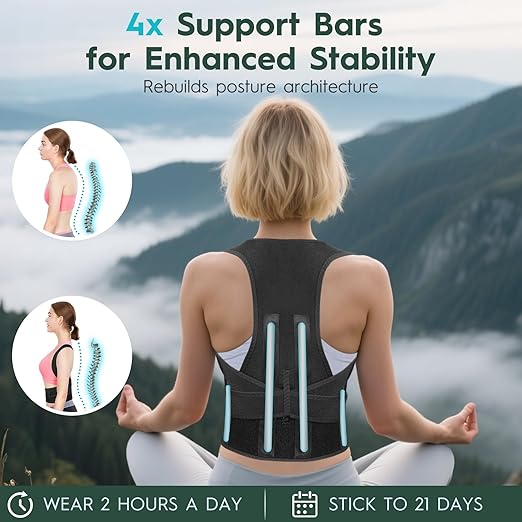 Back Brace Posture Corrector For Men and Women - Bionic System Posture Correctors, Adjustable Full Brace, Shoulder Back Straightener, Neck, Upper And Lower Pain Relief