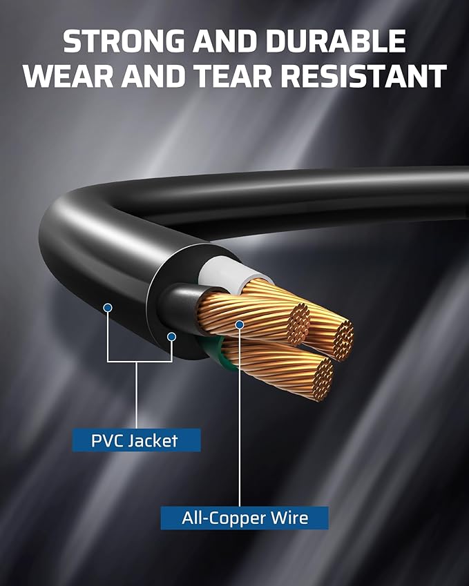 DEWENWILS Extension Cord Splitter 1 to 3, 18 Inch 16/3 Heavy Duty SJTW Wire, 3 Prong Outdoor Power Splitter for Halloween Decor Christmas Lights, ETL Listed, Black, Pack of 3…