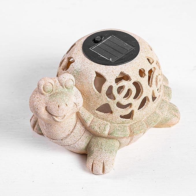 6.69-Inch Solar Turtle Garden Statue Outdoor Decor for Yard, Lawn & Balcony | Unique Housewarming Gift for Garden